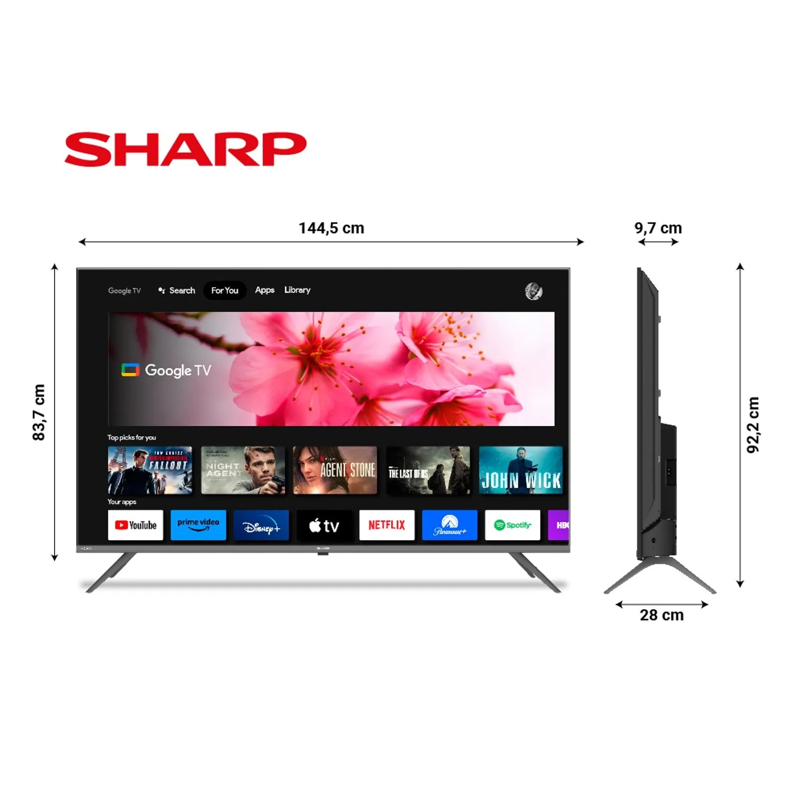 SMART TV 65"SHARP 4T-C65FL6L GTV