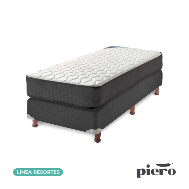 CONJUNTO SOMMIER SPRING RESORTE 190X080X26 PIERO